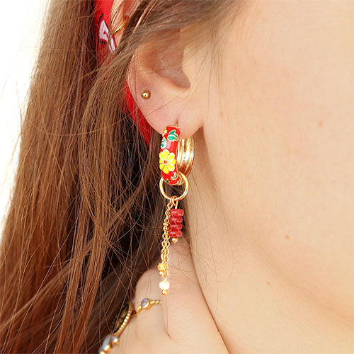 Inspiratie tijd met brass TQ metaal creolen met bloemen