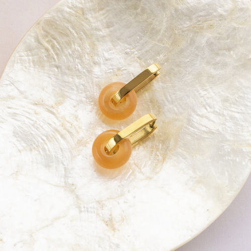 Elegante oorbellen en bedels met natuursteen kralen rondellen