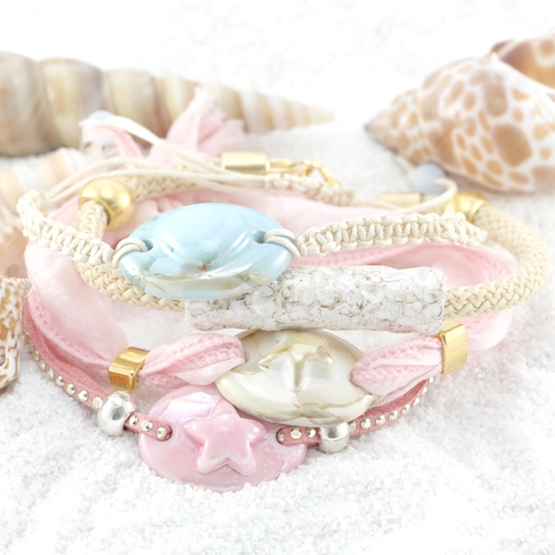 Armbandjes met DQ Griekse keramiek tussenstukken