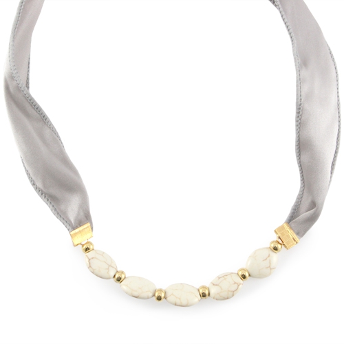 Luxe sieraden met Keramiek Turquoise kralen en zijde draad DQ