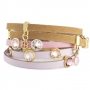 Mooie armbanden met Swarovski SS34 flat back & 5 mm plat DQ leer