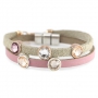 Mooie armbanden met Swarovski SS34 flat back & 5 mm plat DQ leer