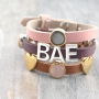 Trendy Cuoio en Love Crystal armbanden gecombineerd met metalen letter schuivers!
