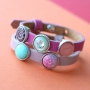 Leuke armbandjes voor de kleintjes van Cuoio met vrolijke cabochons van Polaris Elements.