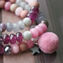 Trendy sieraden van natuursteen kralen facet geslepen met roze tinten