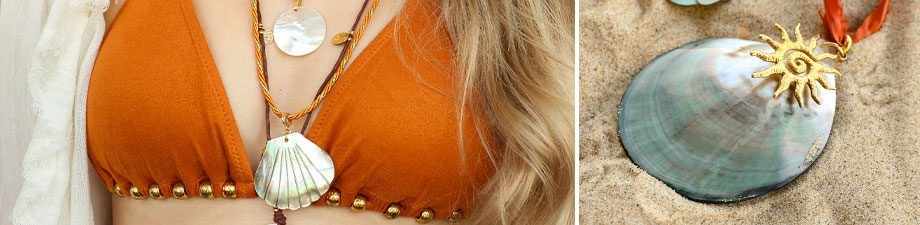 Nieuwe collectie grote schelp hangers en kralen