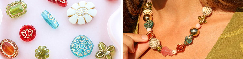 Nieuwe serie acryl kralen met goudkleurige details Nieuwe serie acryl kralen met goudkleurige details