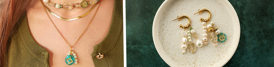 acryl kralen met goudenrandje