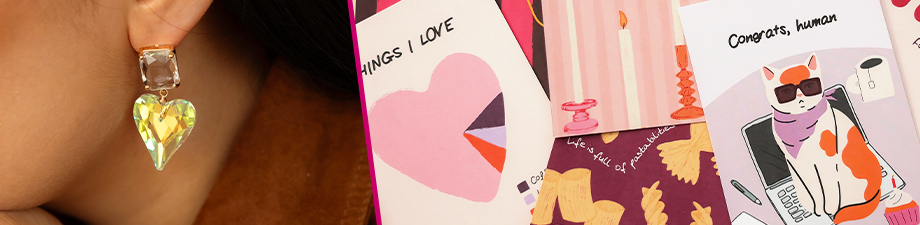 Oorbellen van crystal glass en BY31&reg; sieradenkaartjes