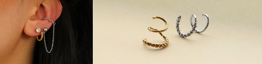 Nieuwe BY31® spiraal oorbellen en earcuffs Nieuwe BY31® spiraal oorbellen en earcuffs