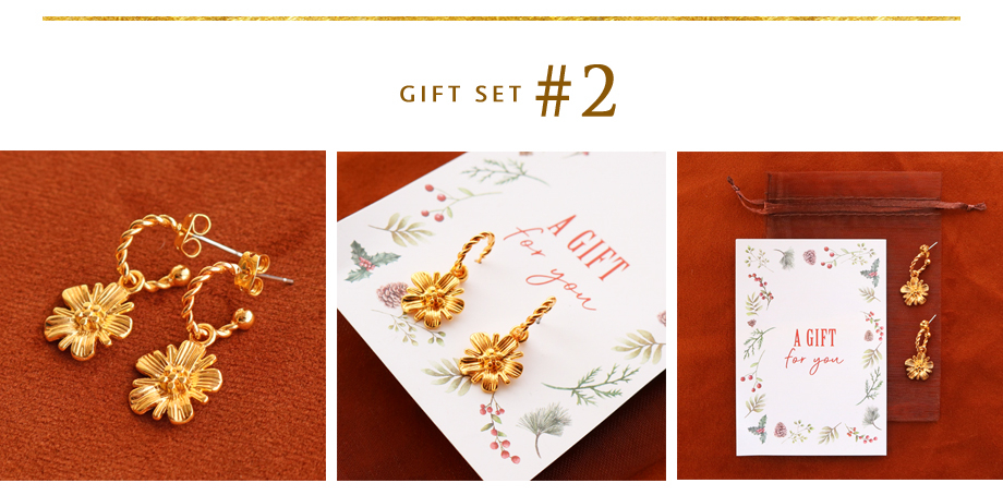 Gift set 2: Oorbellen met DQ metalen bedel