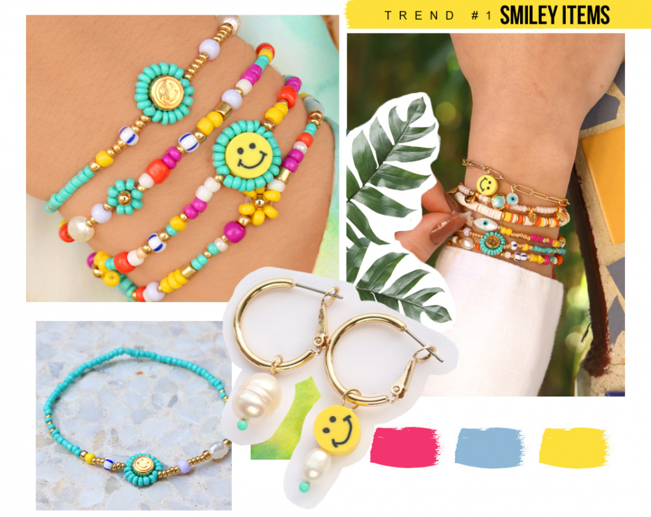 Smiley kralen en bedels