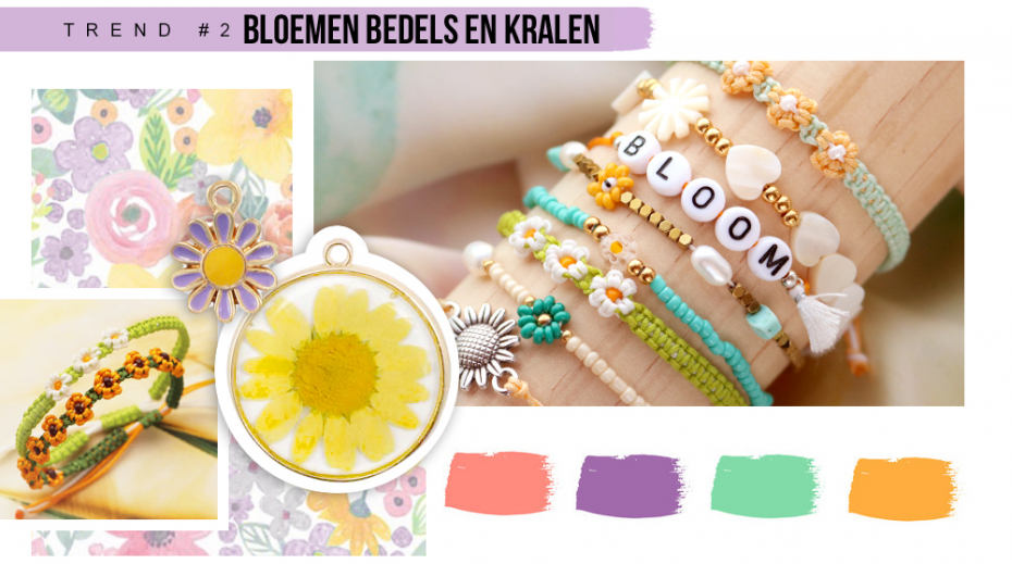 Bloem kralen en bedels