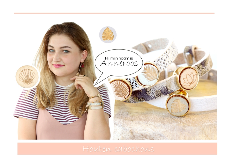 Houten cabochon 12 en 20 mm